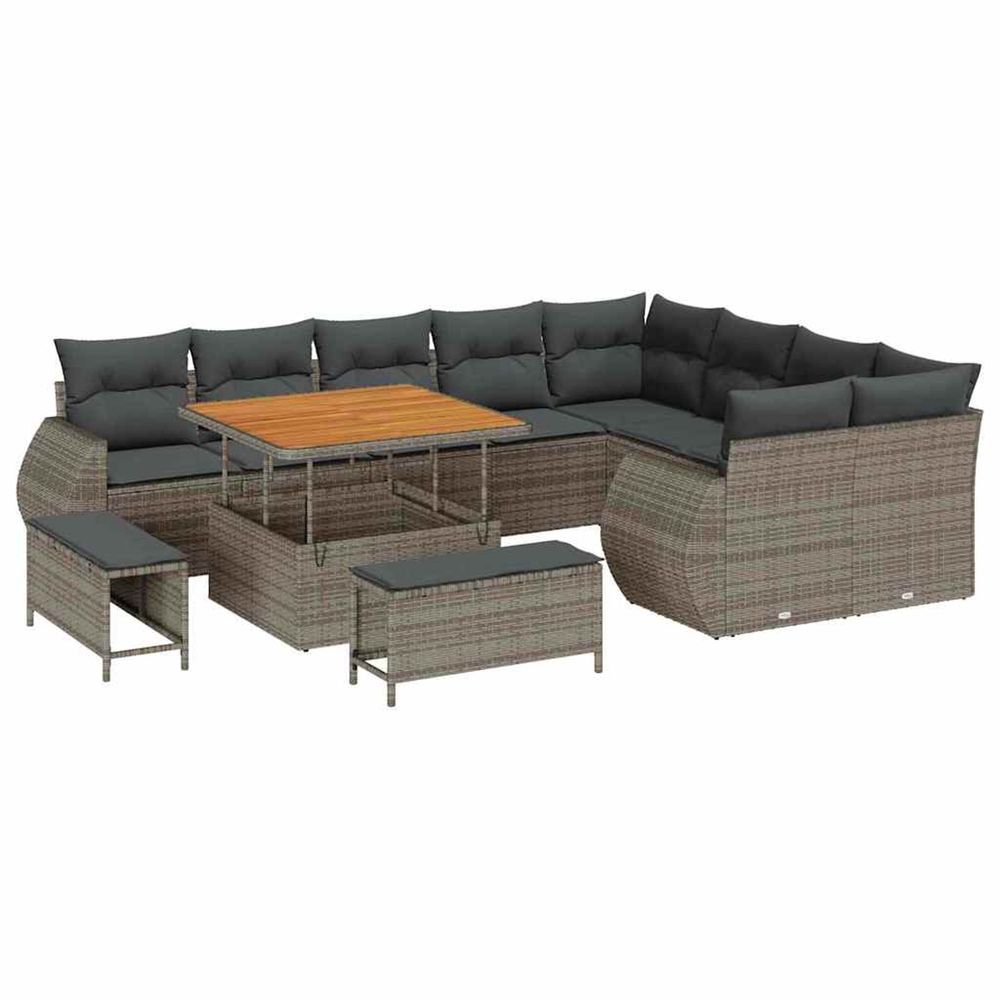 Ensemble de canapé de jardin 12 pc 12-nombre de places gris