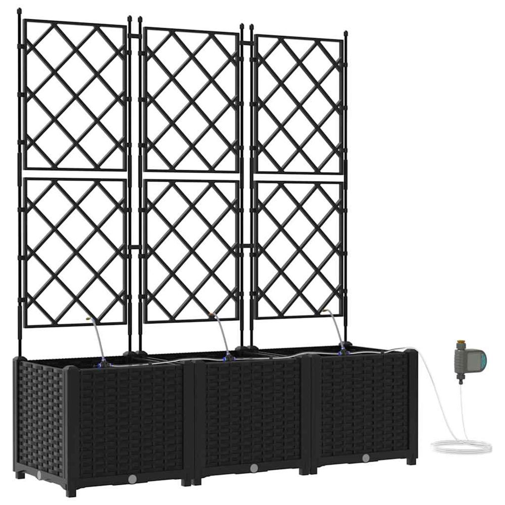 Cache-pot de jardin 3 pc noir 120 x 40 x 142 cm pp