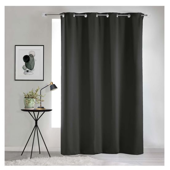 Rideau a oeillets occultant 135 x 240 cm occult charbon