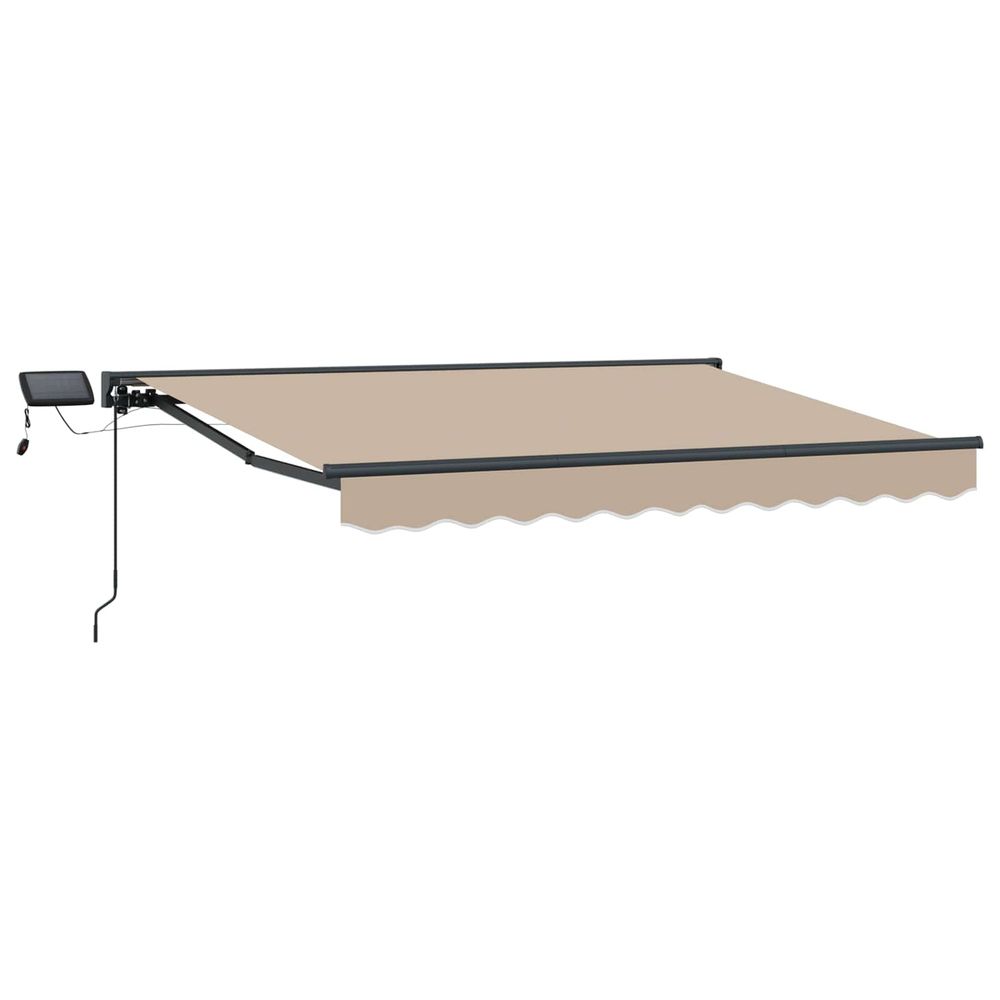 Cadre de store manuel avec leds beige et anthracite 3,5 x 2 m