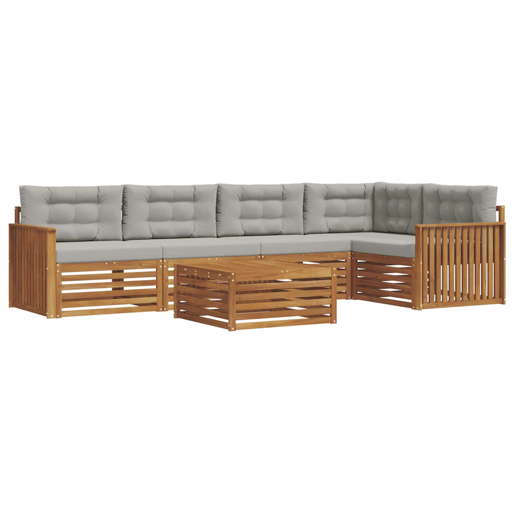 Ensemble de canapés d'extérieur 6 pcs gris naturel et clair