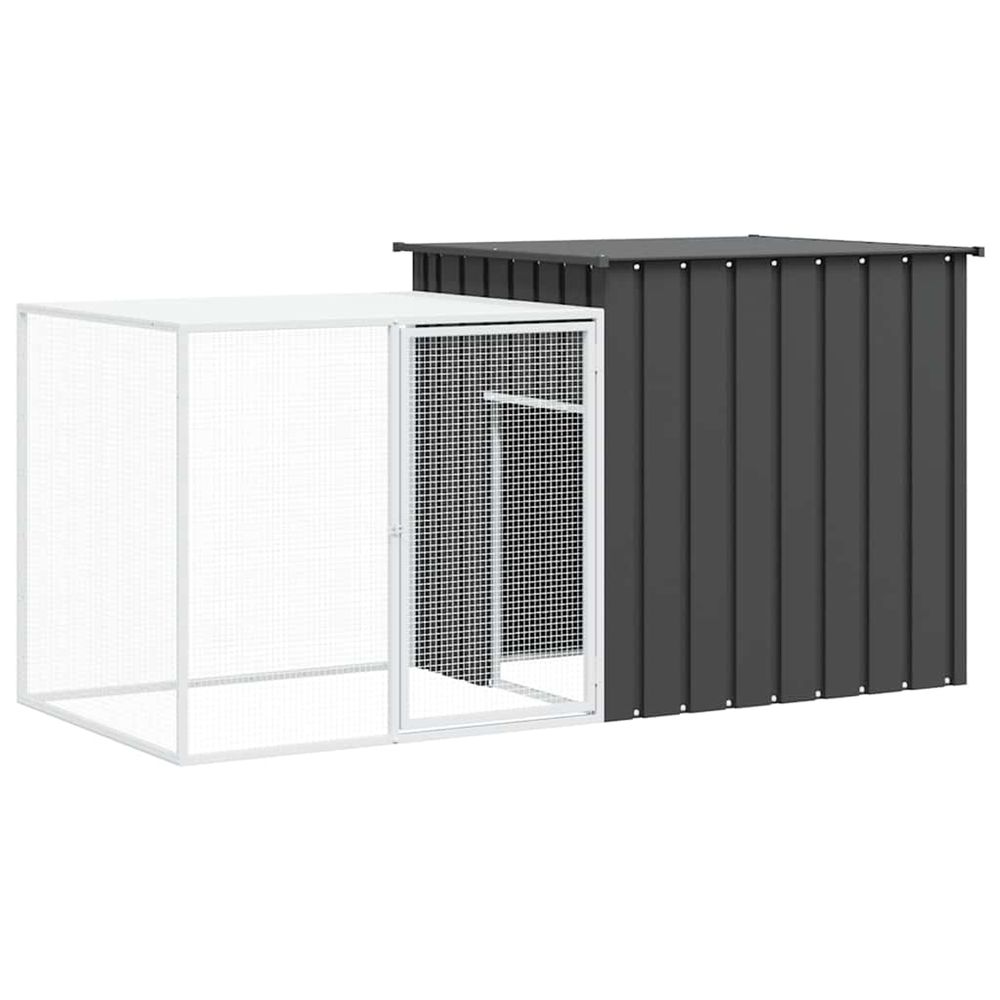 Clapier anthracite 200x91x100 cm acier galvanisé