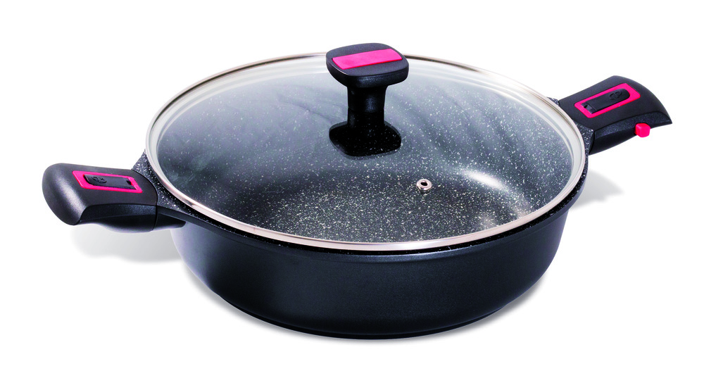 Sauteuse - couvercle verre - granit pro ceramique - baumalu