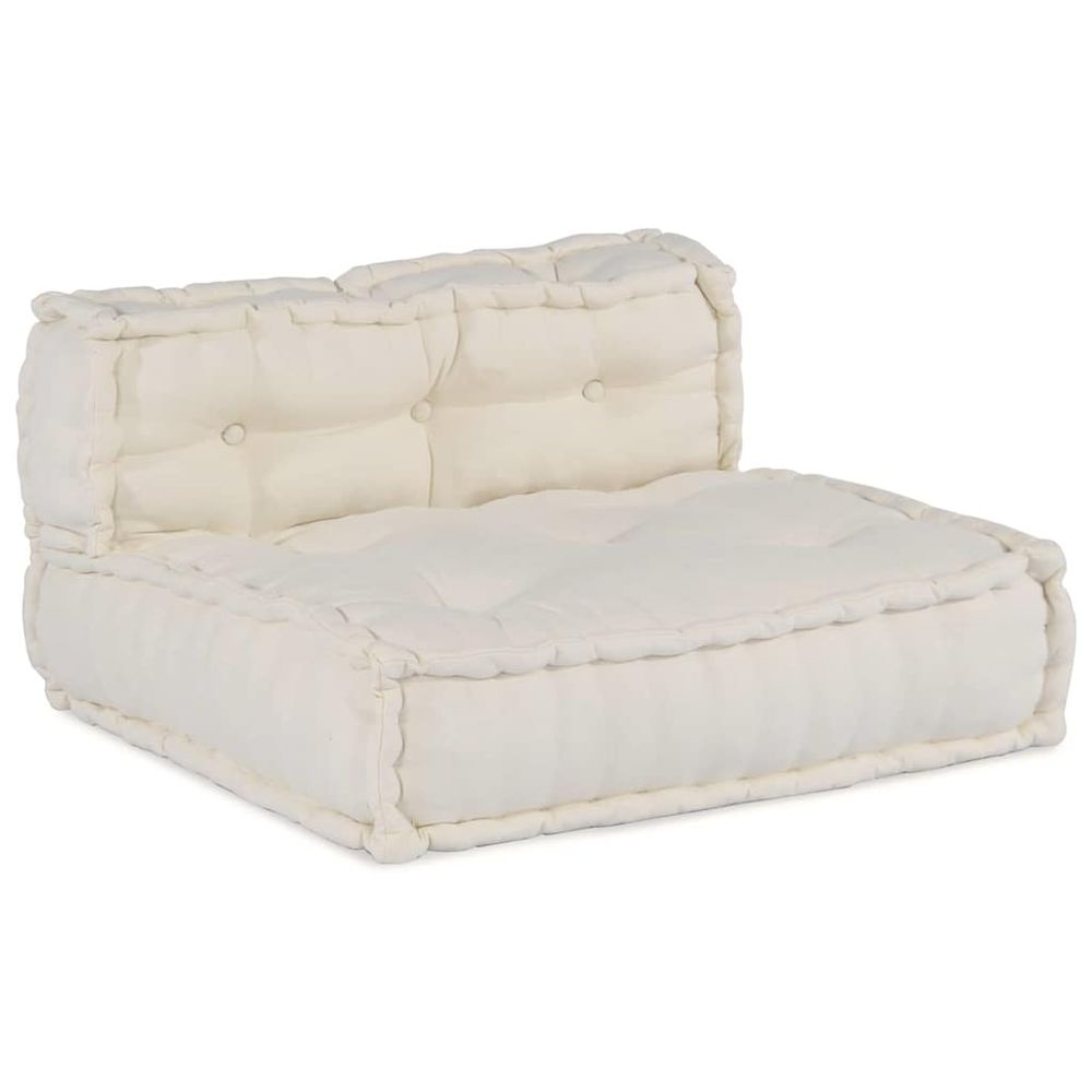 Unité de canapé modulaire tissu crème 210 x 140 x 56 cm