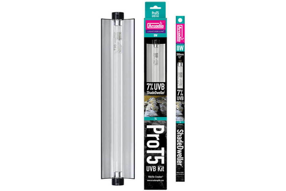 Kit shadedweller prot5 uvb 7% 8w- rampe et tube t5 pour reptiles (lézards et tortues)