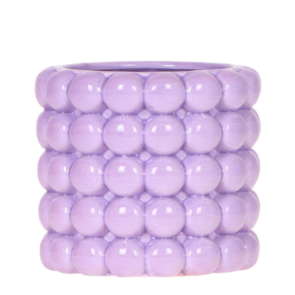 Cache-pot céramique - rondeurs colorées et gaies - pot de 9cm - violet