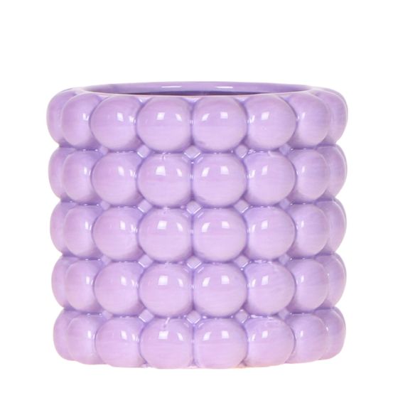 Cache-pot céramique - rondeurs colorées et gaies - pot de 9cm - violet