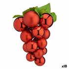 Boule de noël raisins petit rouge plastique 14 x 14 x 25 cm (18 unités)