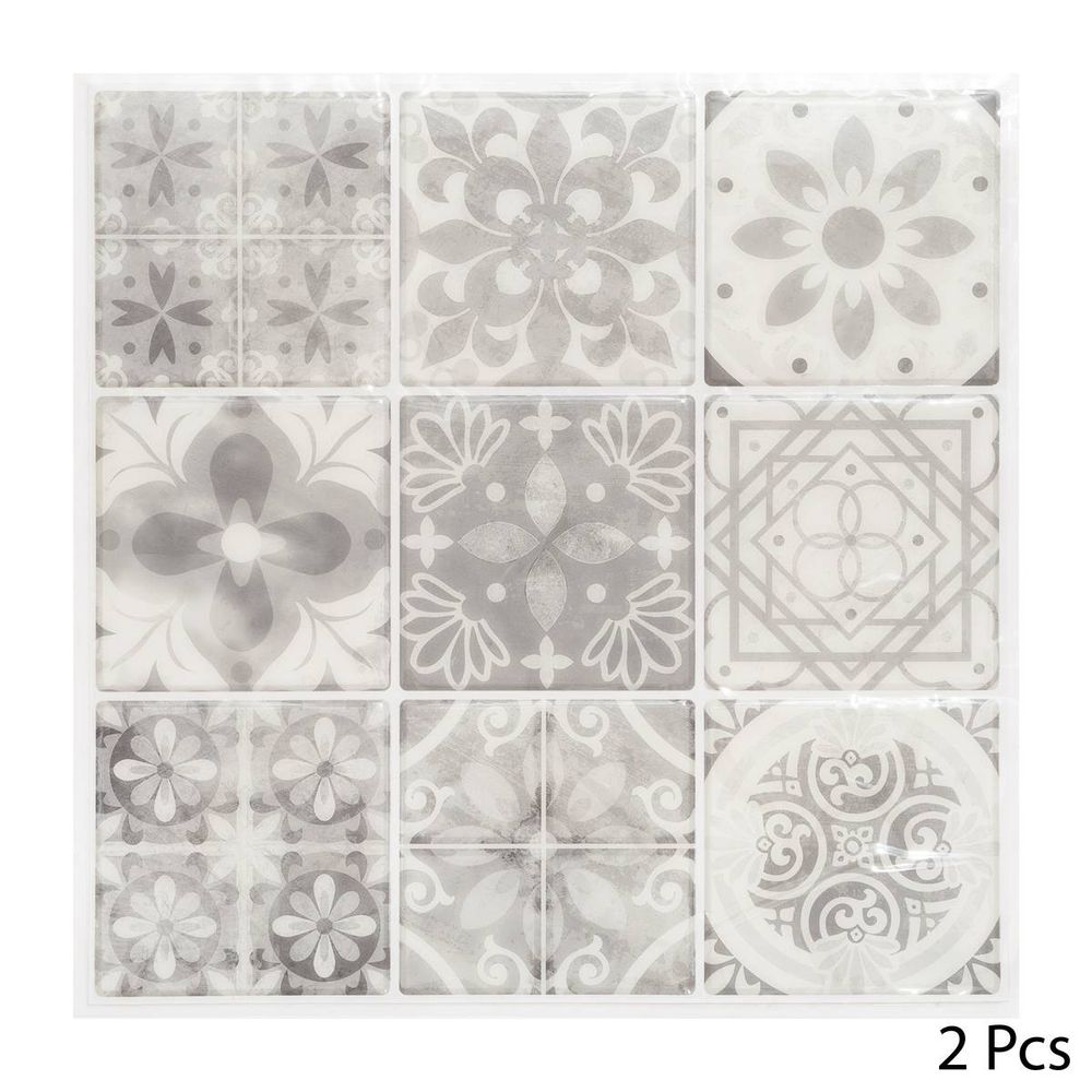 Sticker caro 9 carrés gris x 2