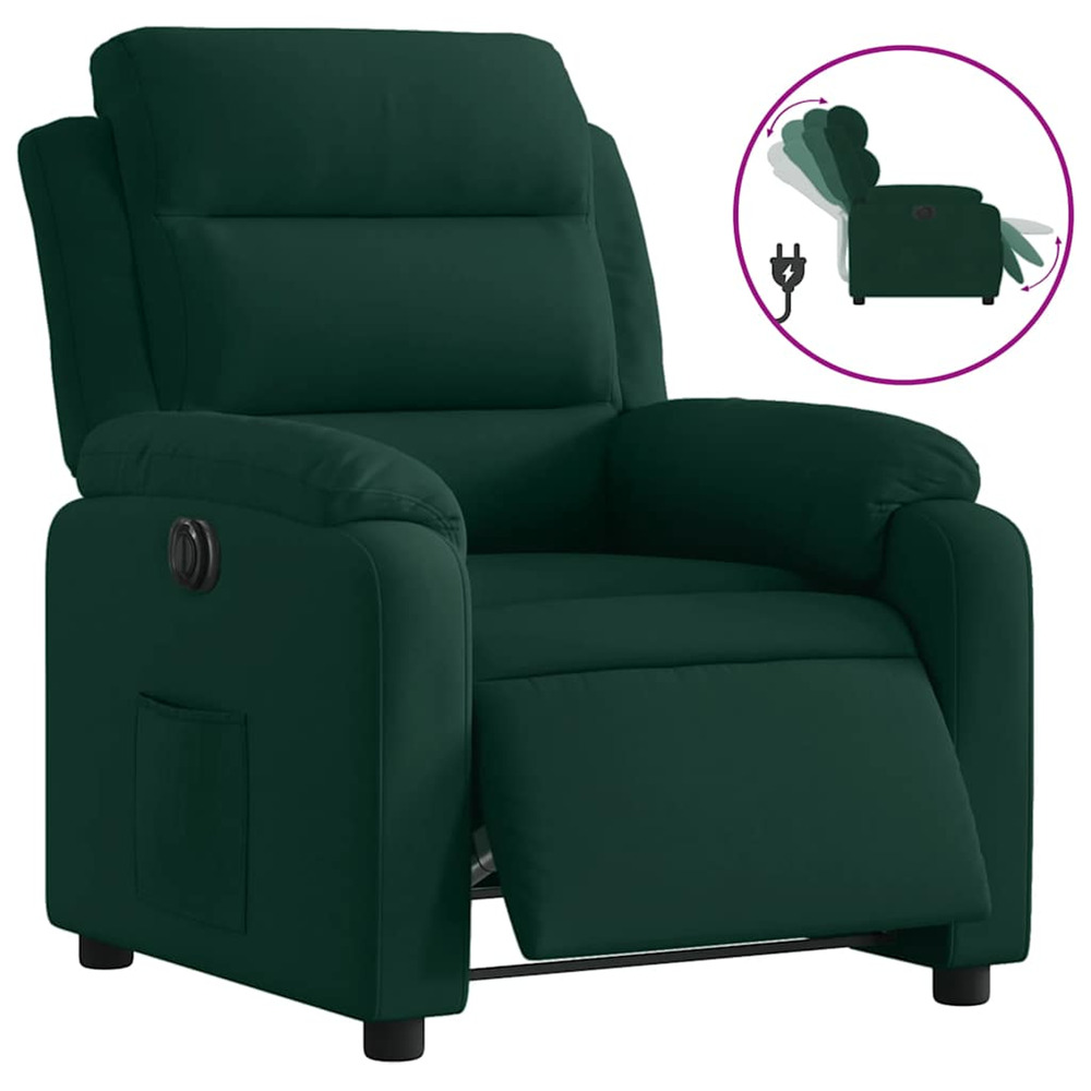 Fauteuil inclinable électrique vert foncé velours