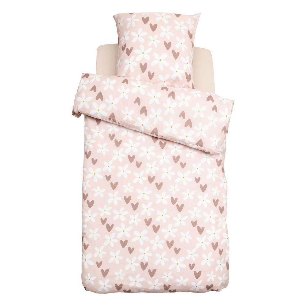 Parure de lit imprimée billie 140x200 motif cœur