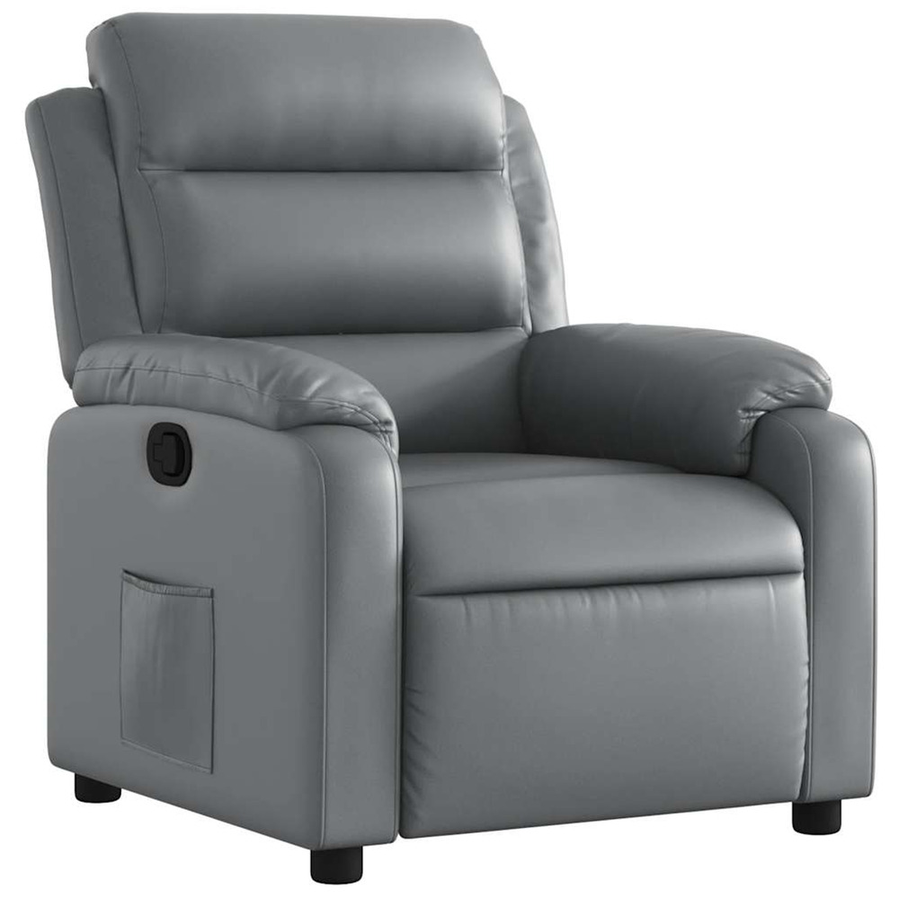 Fauteuil inclinable gris similicuir