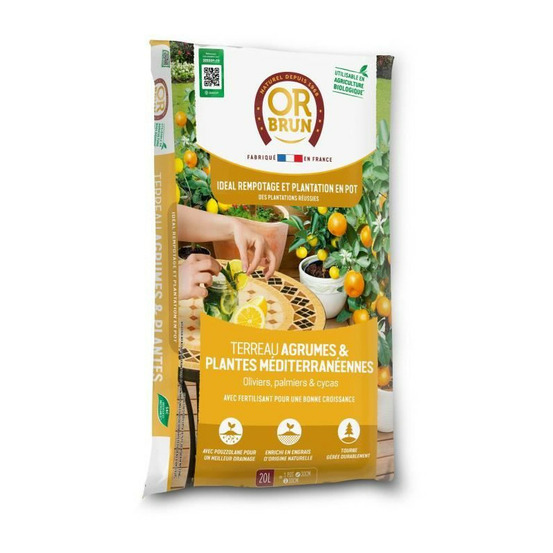 Terreau agrumes et plantes méditéranéeennes - or brun - obrtag20n - 20 l