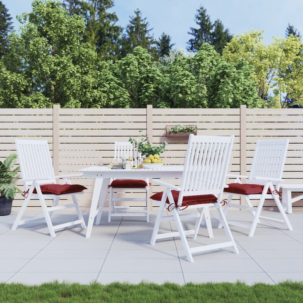 Coussins de chaise lot de 4 rouge bordeaux 40x40x7 cm