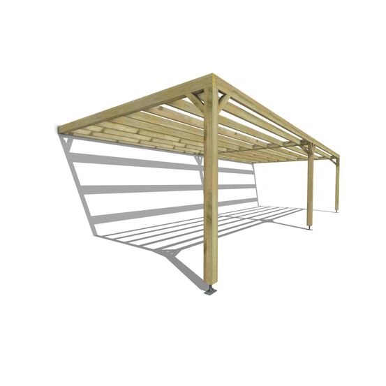 Pergola bois • 10m x 4m • adossée • sens largeur • livraison comprise