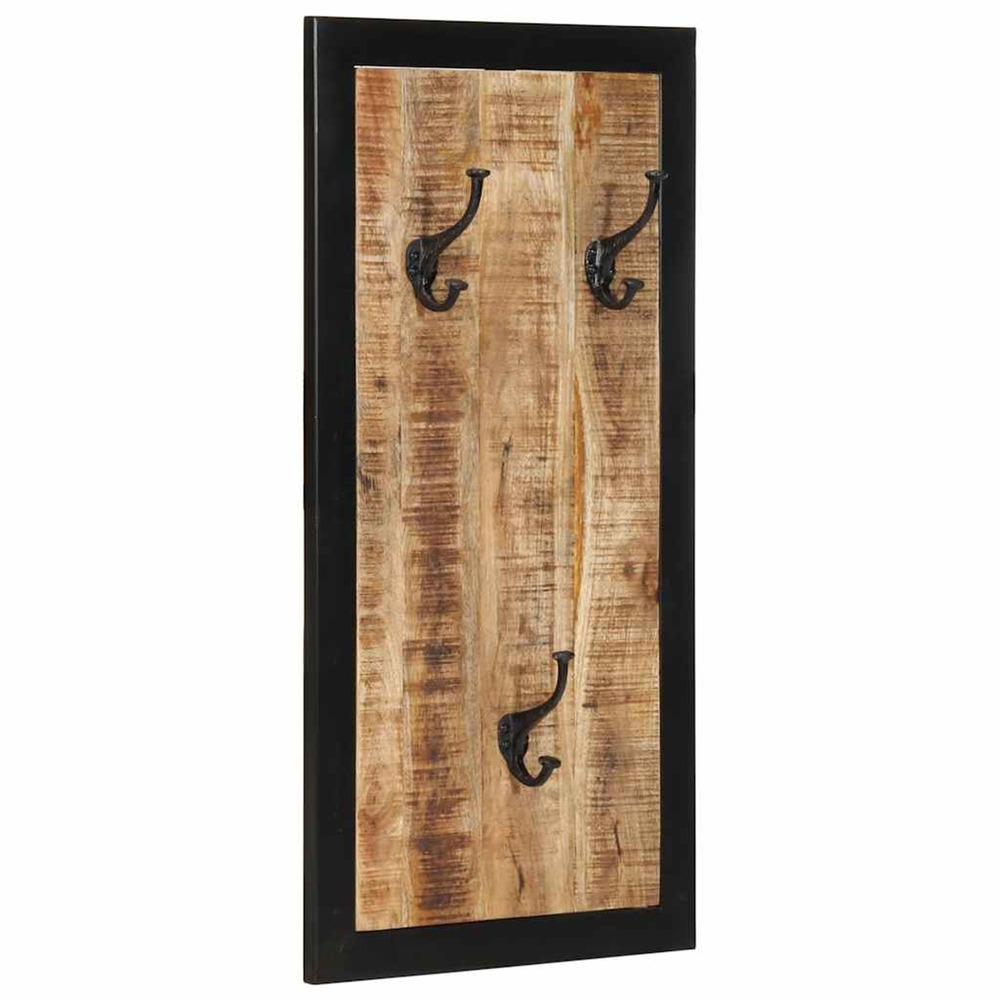Porte-manteau 40x2x80 cm bois de manguier massif brut