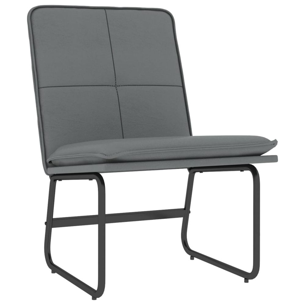 Chaise longue gris 54x75x76 cm similicuir bain de soleil