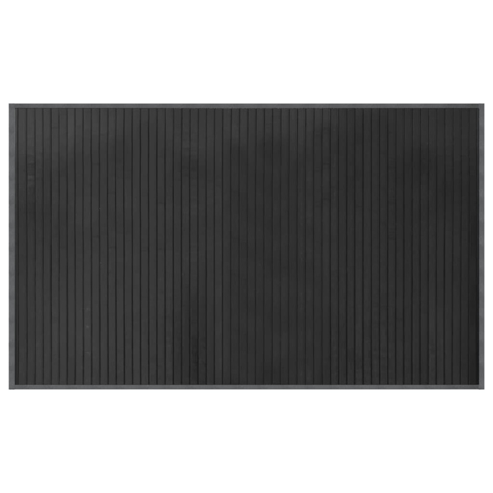 Tapis rectangulaire gris 60x100 cm bambou