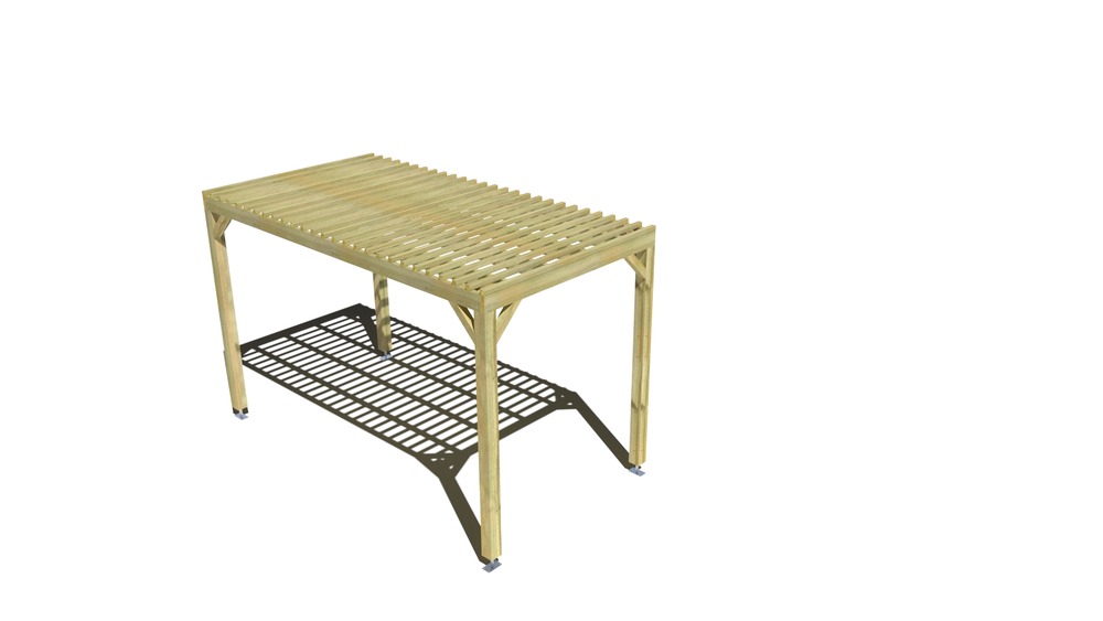 Pergola bois • 2m x 4m • indépendante • sens profondeur • lattage bois • livraison comprise
