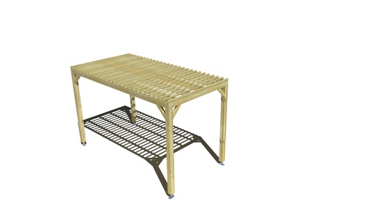 Pergola bois • 2m x 4m • indépendante • sens profondeur • lattage bois • livraison comprise