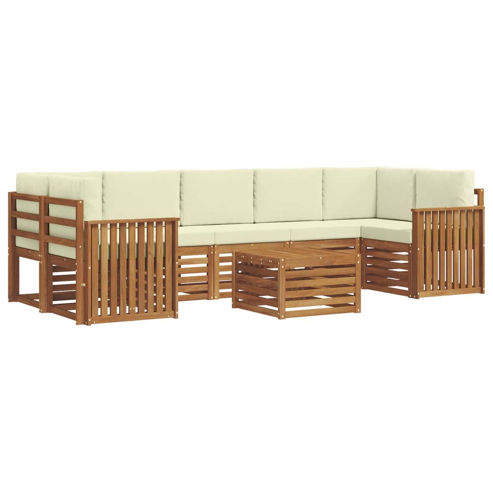 Ensemble de canapés d'extérieur 8 pc naturel et crème