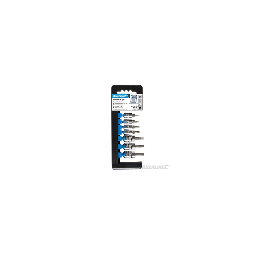 Silverline - douilles t10 - t40 avec entraînement 1/4'' et 3/8'', 7 pcs - t10 - t40