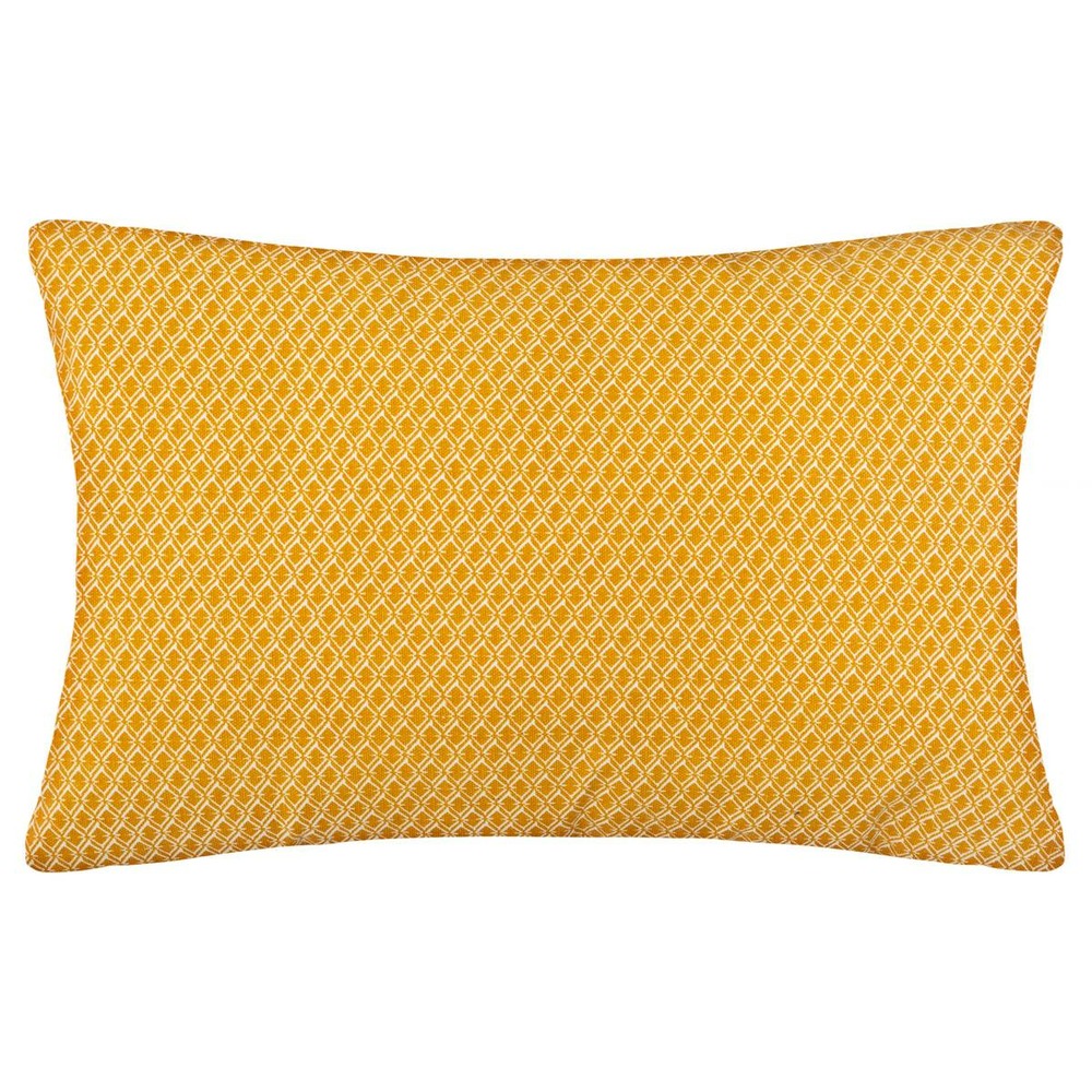 Coussin - motifs otto - coton - jaune ocre - 30x50 cm