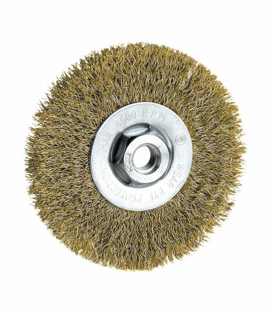 Brosse métallique inox. Circulaire ondulée 115 mm alyco 197652