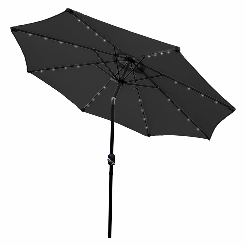 Parasol gris 270 cm avec 32 led's intégrés