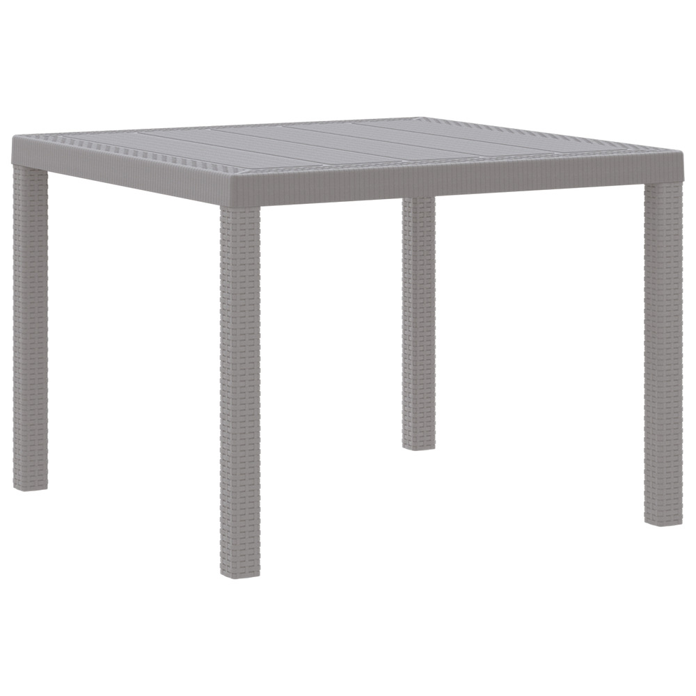 Table de jardin gris clair 100x100x73 cm poly rattan