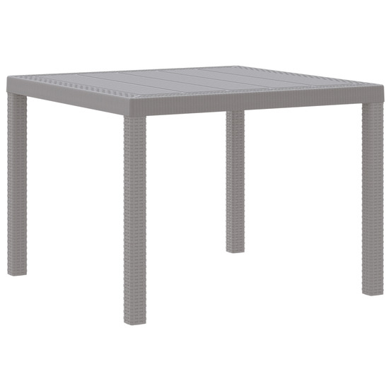 Table de jardin gris clair 100x100x73 cm poly rattan