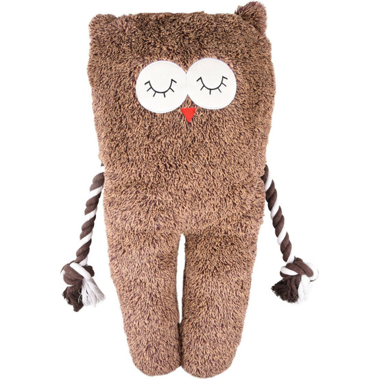 Peluche xl hibou bonny brun longueur 65 cm jeux pour chien