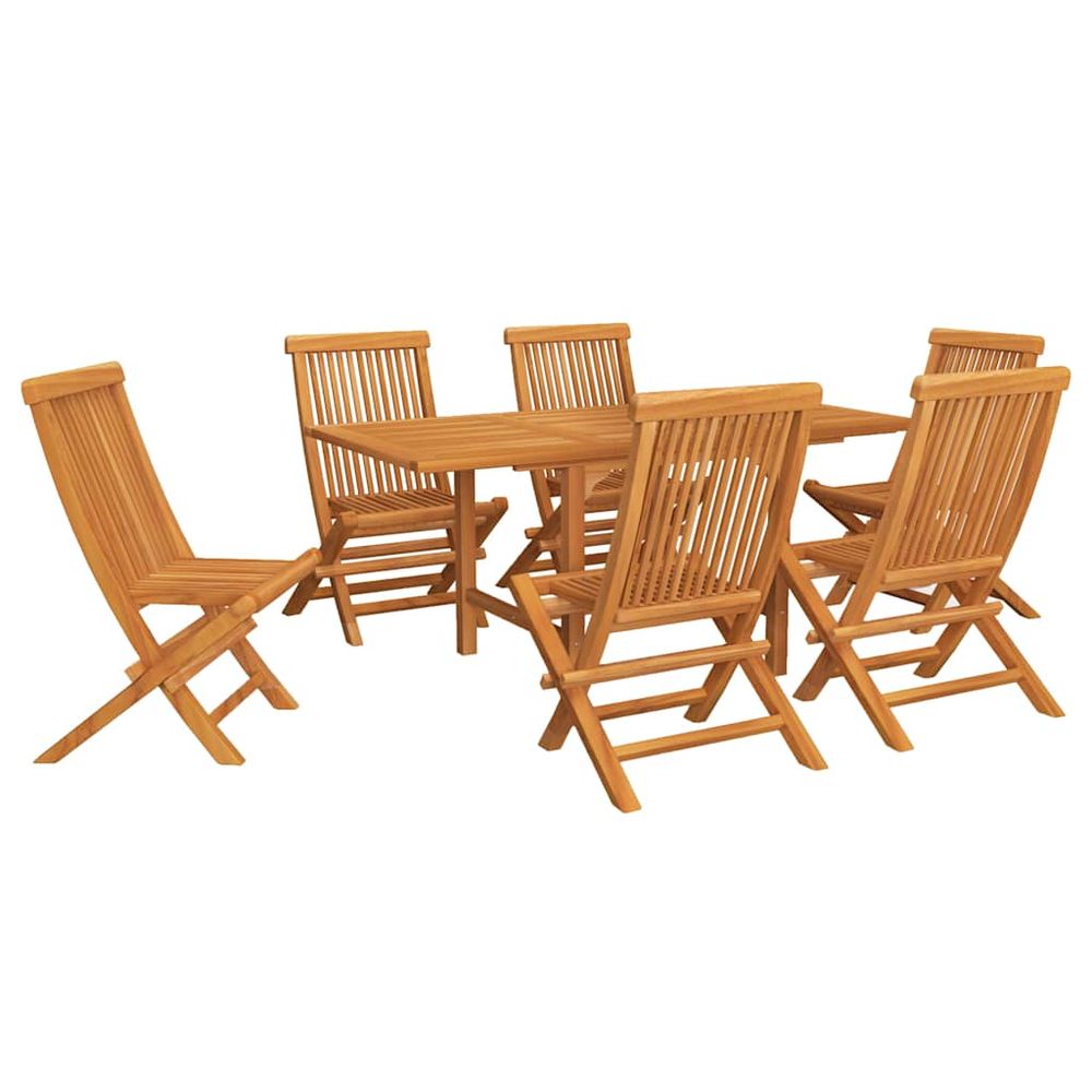 Ensemble à manger de jardin 7 pcs bois de teck massif