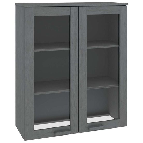 Dessus de buffet hamar gris foncé 85x35x100 cm bois de pin