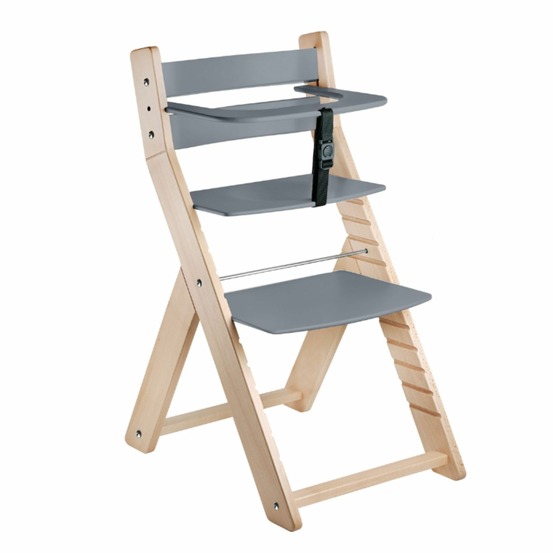 Chaise haute évolutive luca naturel et gris