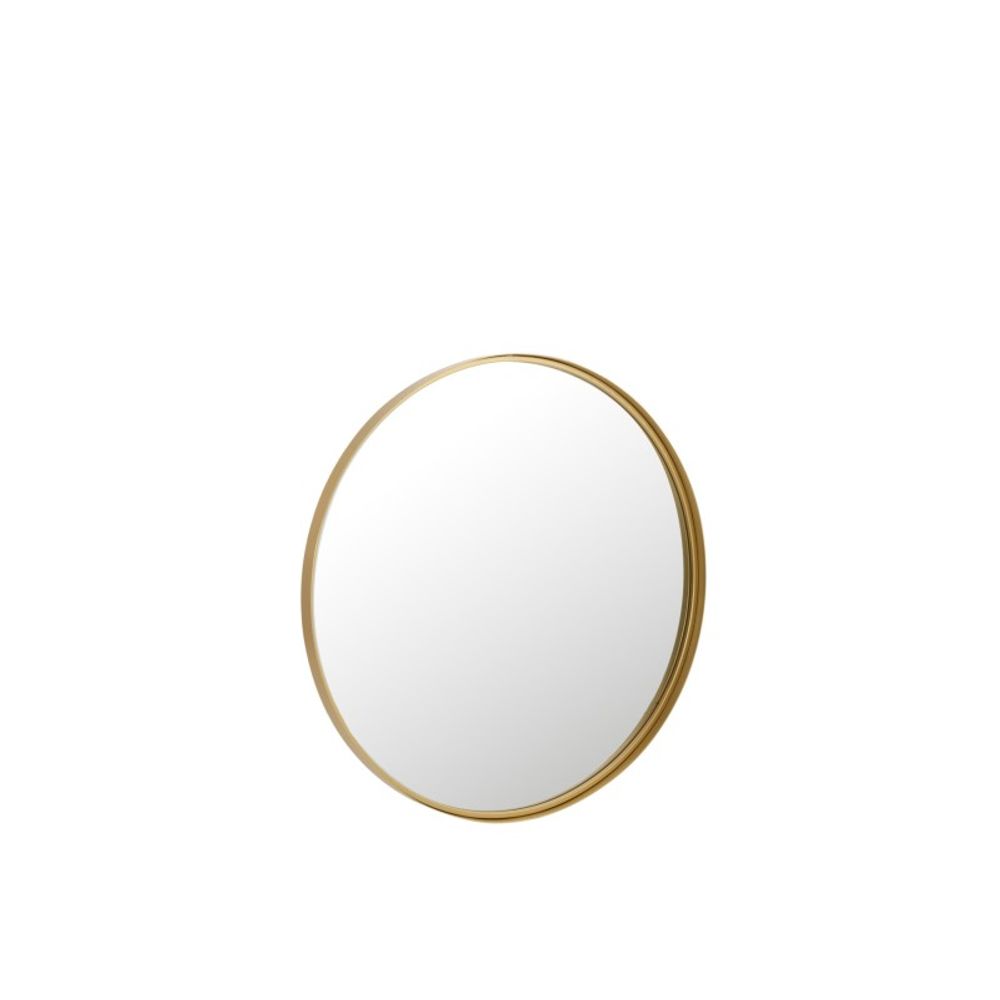 Miroir rond avec bord en métal doré d80cm