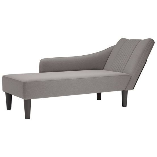 Fauteuil long avec accoudoir droit taupe tissu
