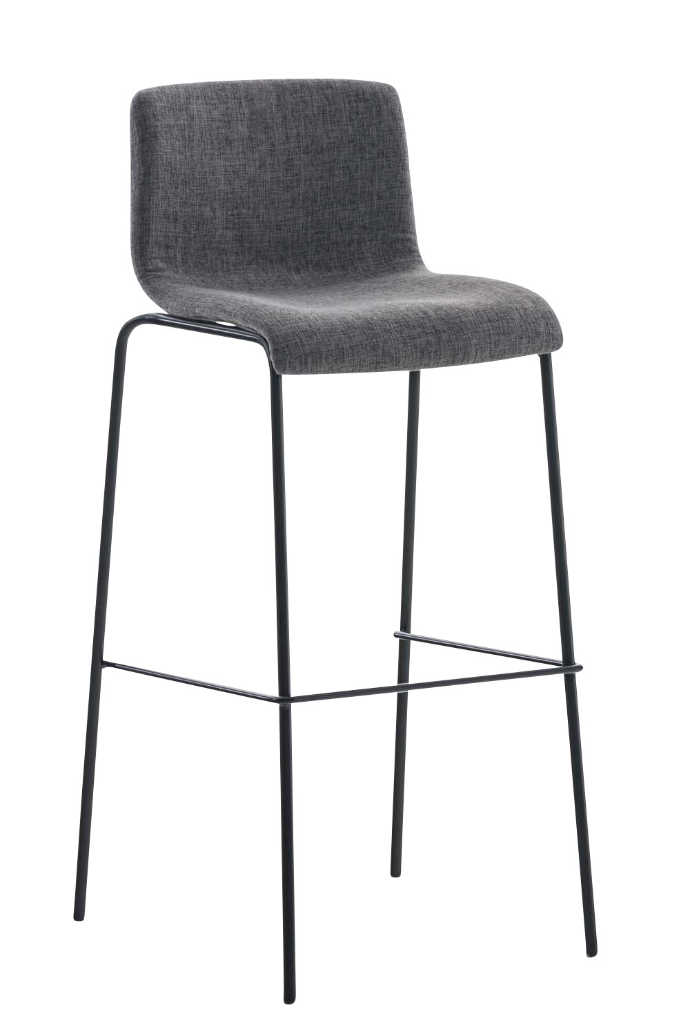 Tabouret de bar hoover tissu 4 pieds structure noir