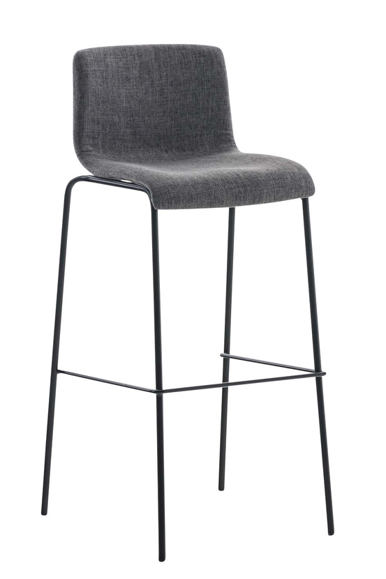 Tabouret de bar hoover tissu 4 pieds structure noir