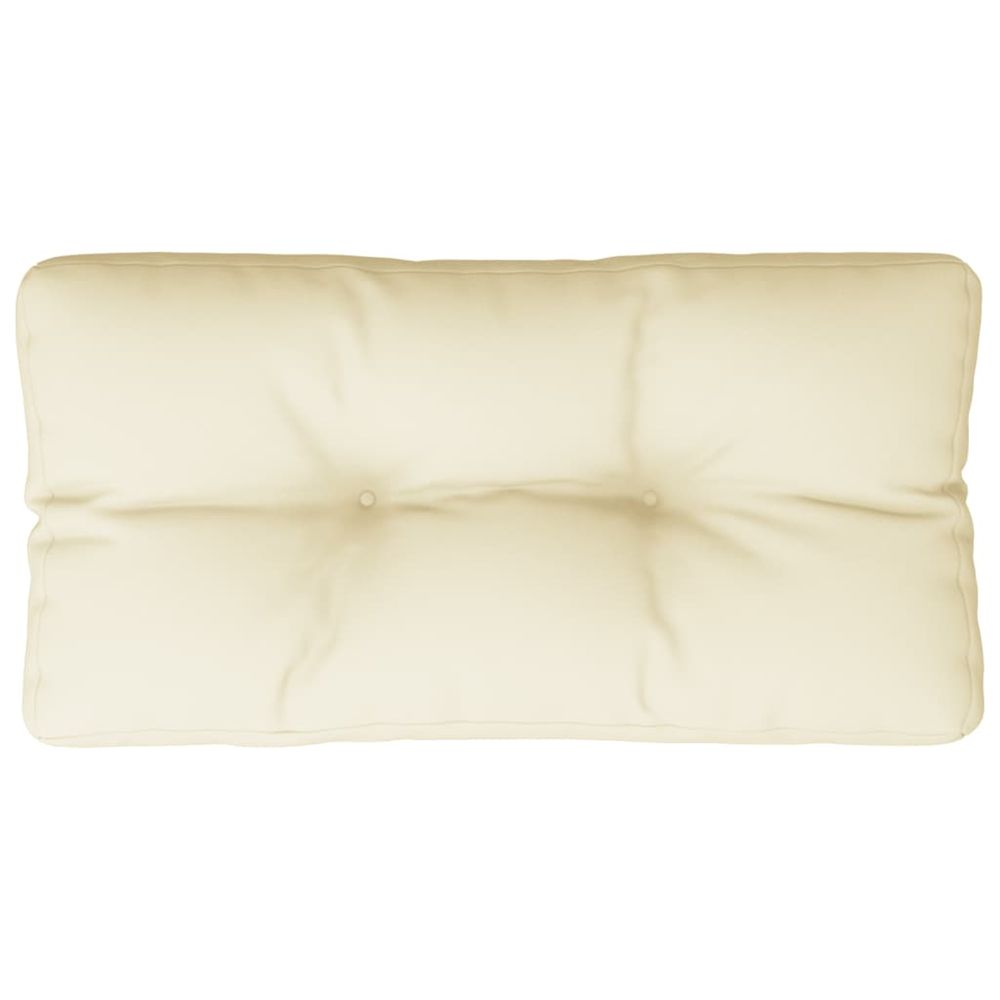 Coussin de palette crème 70x40x12 cm tissu