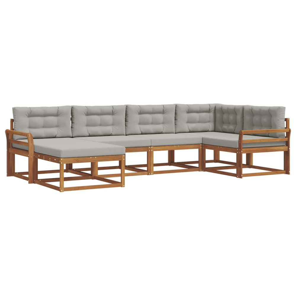 Ensemble de canapés d'extérieur 6 pcs gris naturel et clair