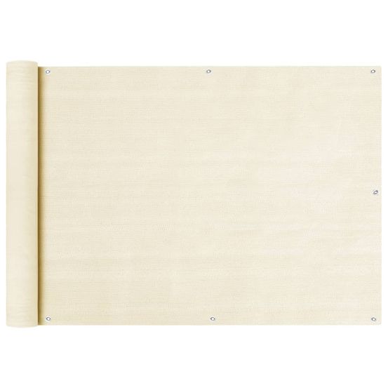 Écran de balcon crème 75x500 cm pehd