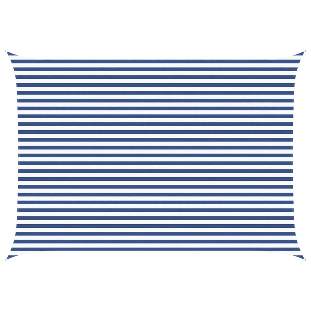 Voile d'ombre bleu et blanc 3,5 x 5 m 100 % polyester oxford