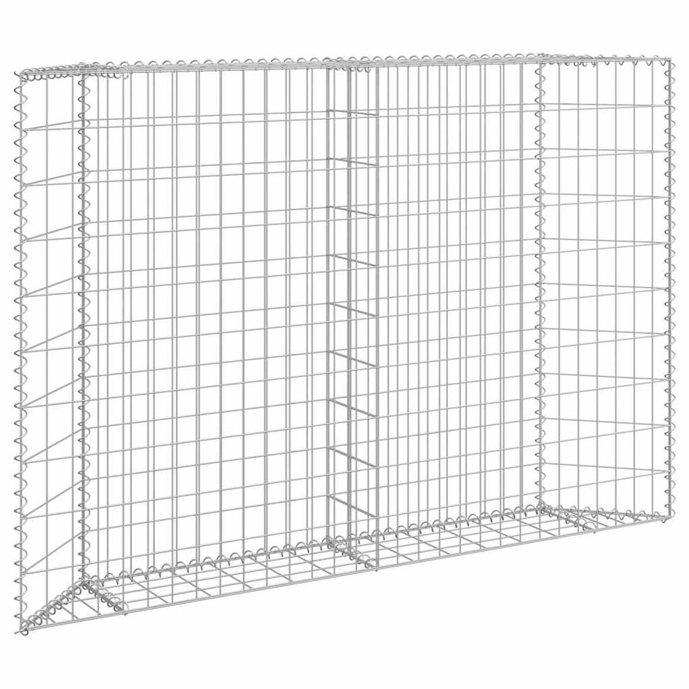 Lit surélevé gabion trapèze acier galvanisé haute stabilité pour aménagement paysager argent 150x20x100cm