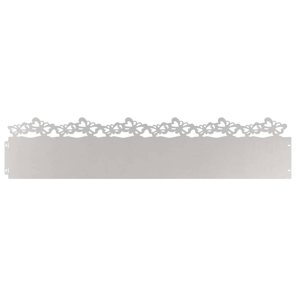 Bordures de pelouse 10 pc 103 x 0,05 x 22 cm acier inoxydable