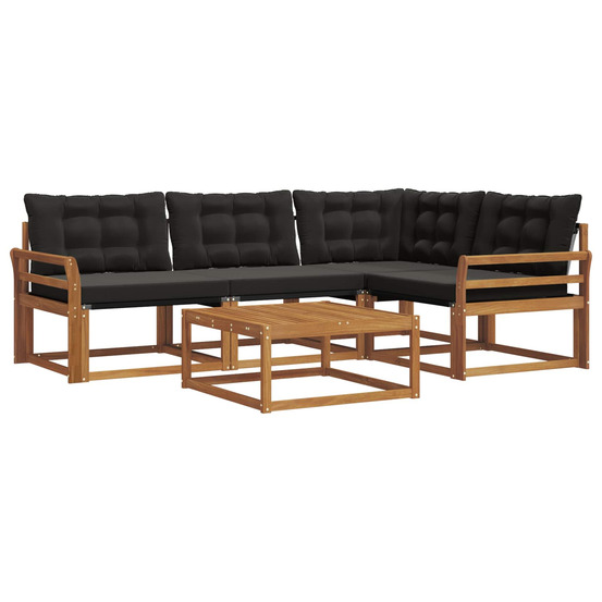 Ensemble de canapés d'extérieur 5 pcs naturel et noir