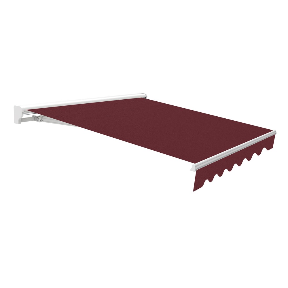 Store banne manuel 4x2,5m grenat polyester – structure semi-coffre en aluminium - toile protection solaire