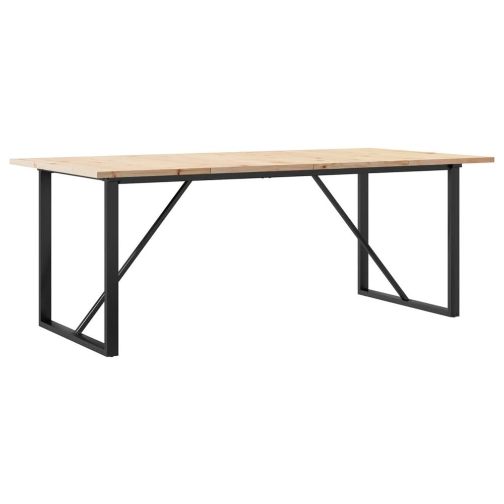 Table à manger cadre en o 200x100x75,5 cm bois pin massif acier