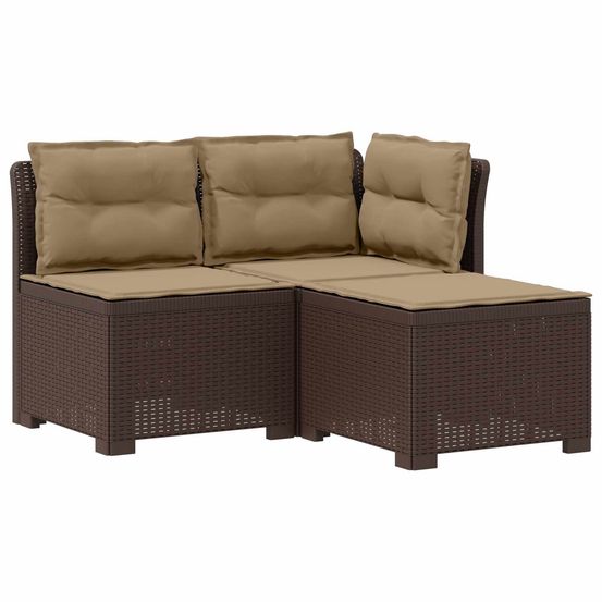 Canapé de jardin 3 places avec coussins look rattan 3 place pp
