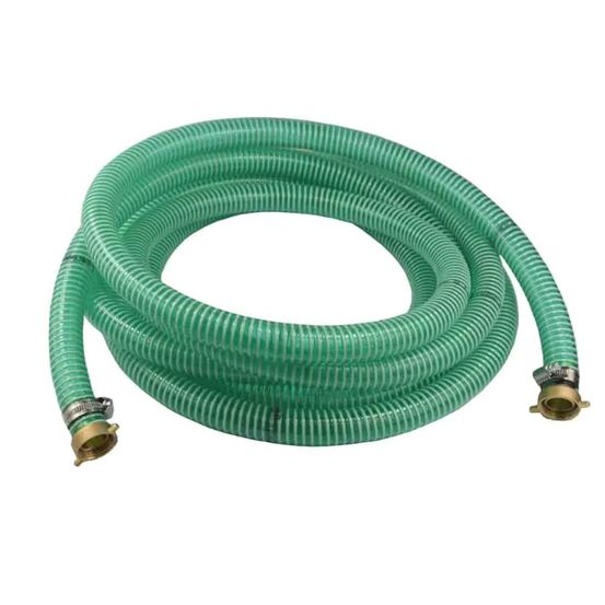 Tuyau d'aspiration et de refoulement 1 pouce, 1m, avec raccords et colliers inox